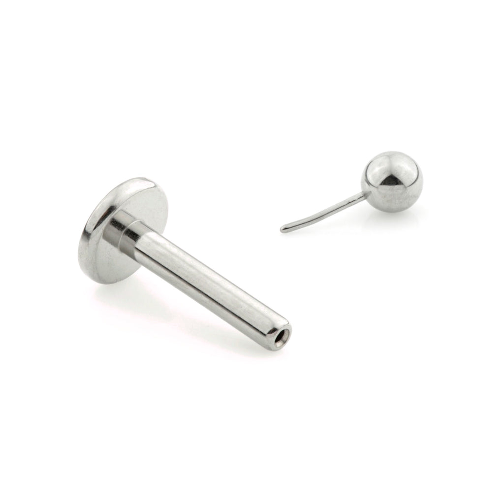 Titanium Ball & Threadless Labret Post 14G (1.6mm) with 4.0mm Base