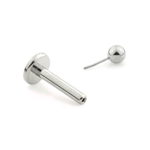 Titanium Ball & Threadless Labret Post 14G (1.6mm) with 4.0mm Base