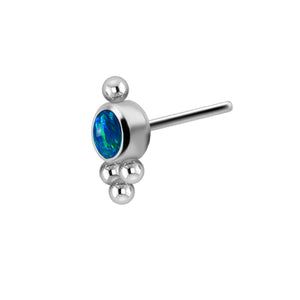 Threadless Titanium 4 Bead Lab Created Opal Cluster