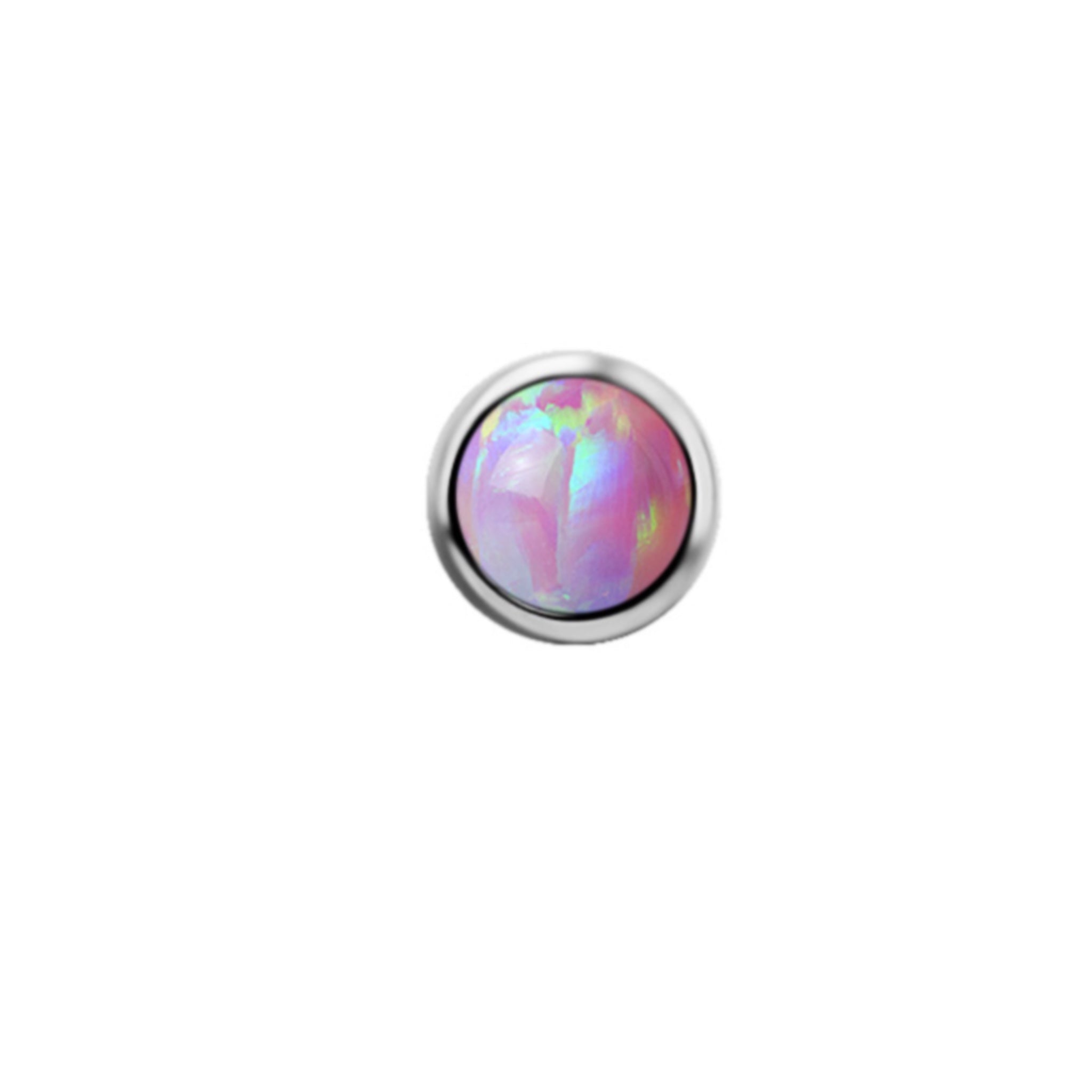 Threadless Titanium Disk with a Lab Created Opal
