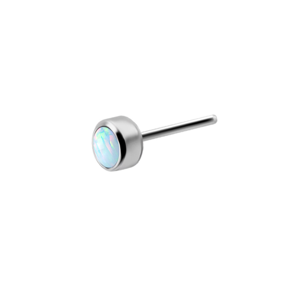 Threadless Titanium Disk with a Lab Created Opal