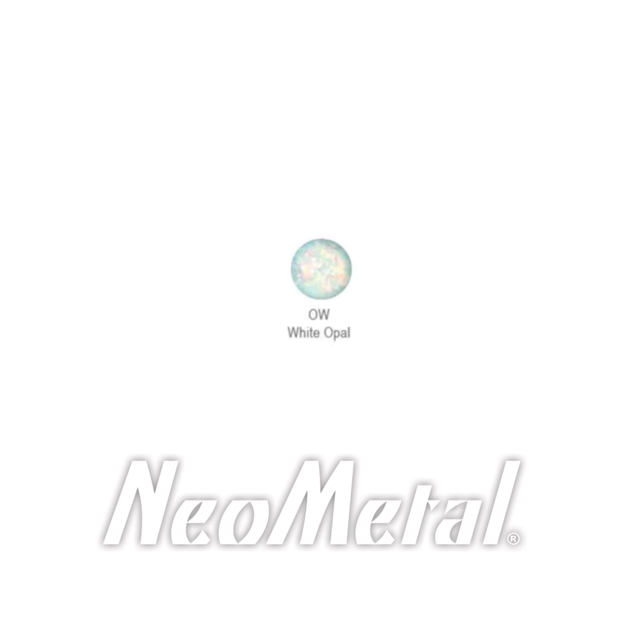 NeoMetal Threadless Titanium Bezel Set Forward Facing Opal Cabochon White 