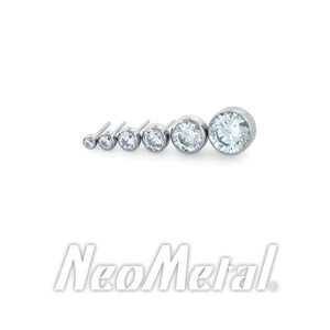 NeoMetal Threadless Titanium Bezel Set Zirconia Gem End